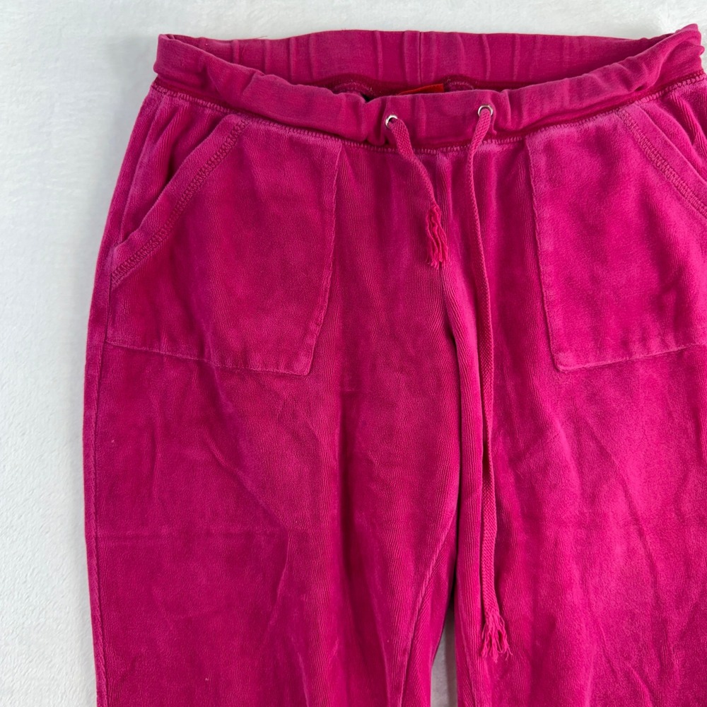 VTG Y2K Mossimo S Small Velour Pants Pink Flare Leg Low Rise Drawstring Hip Hop - Picture 4 of 14